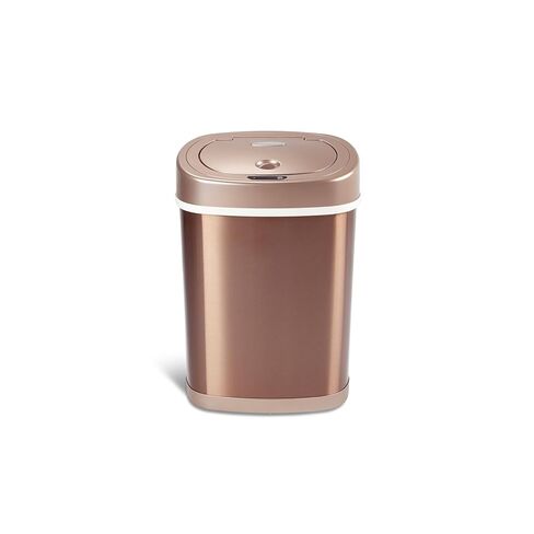 15L Stainless Steel Smart Trash Can with Infrared Motion Sensor | Touchless 0.3s Fast Open & Auto-Close | Long-Lasting Battery Life (Champagne Gold) in Saudi Arabia