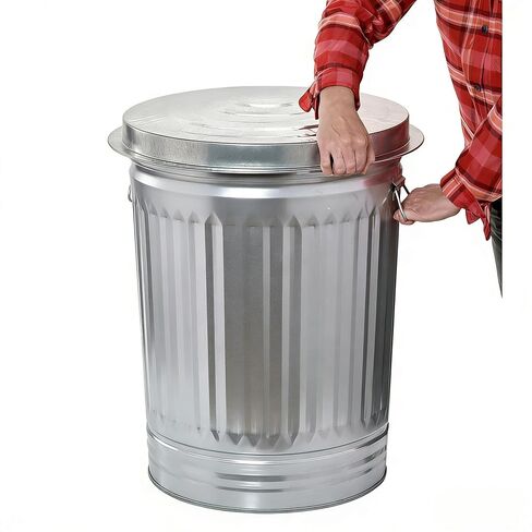 31 Gallon Galvanized Steel Trash Can with Lid Rodent Proof Weather Resistant Heavy Duty Metal in Saudi Arabia