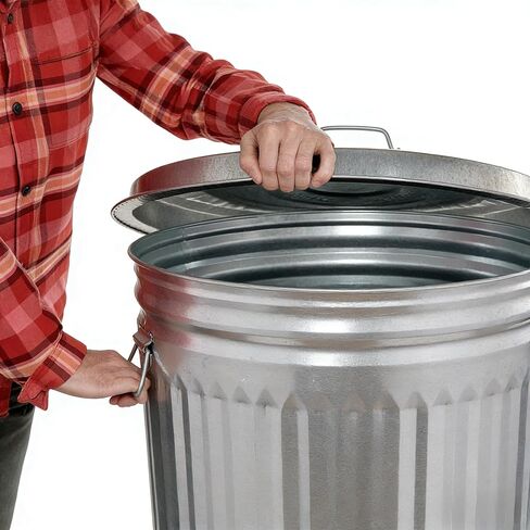 31 Gallon Galvanized Steel Trash Can with Lid Rodent Proof Weather Resistant Heavy Duty Metal in Saudi Arabia