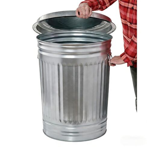 31 Gallon Galvanized Steel Trash Can with Lid Rodent Proof Weather Resistant Heavy Duty Metal in Saudi Arabia