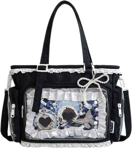 حقيبة يد Ita Crossbody، حقيبة عرض دبوسية مع إدراج، حقيبة رسول لطيفة، حقائب حمل مع كشكشة سحاب، Y2k الجمالية العصرية in Kuwait