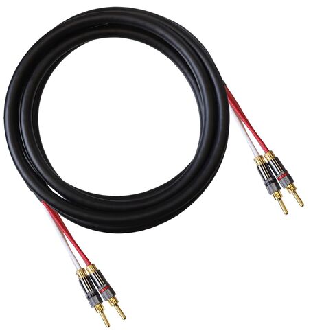 Blue Jeans Cable Canare 4S11 Speaker Cable, with Ultrasonically-Welded Conventional (Non-Bi-Wire) Terminations, (One Cable - for one Speaker); Assembled in The USA (8 Foot, Black, Bananas to Bananas) in Saudi Arabia