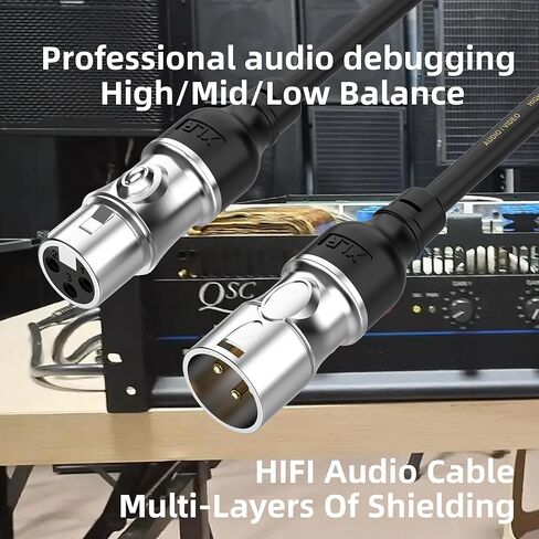 كابلات XLR بطول 25 قدمًا، 4 حزم من 4 ألوان، كابل ميكروفون XLR متين ذكر إلى أنثى، كابل مكبر صوت محمي بـ 3 دبابيس مطلي بالذهب، موصلات من سبائك الزنك، متوافق مع الميكروفونات، الخلاط in Kuwait