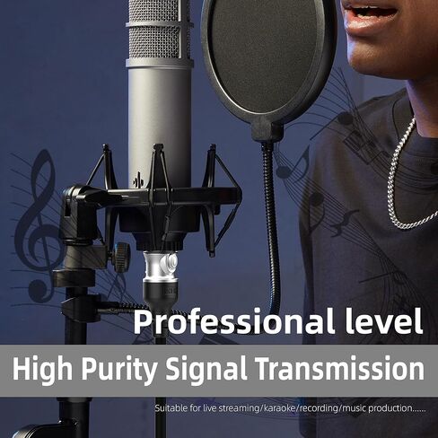 كابلات XLR بطول 25 قدمًا، 4 حزم من 4 ألوان، كابل ميكروفون XLR متين ذكر إلى أنثى، كابل مكبر صوت محمي بـ 3 دبابيس مطلي بالذهب، موصلات من سبائك الزنك، متوافق مع الميكروفونات، الخلاط in Kuwait