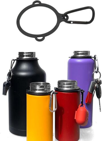 ZYAMY 8PCS Black Water Bottle Ring 3 Holes Safety Water Bottle Ring Mug Carrying Handle Buckle Insulated Mug Plastic Ring Used to Make Water Bottle Sling Bracket Handle Handle Net in Saudi Arabia