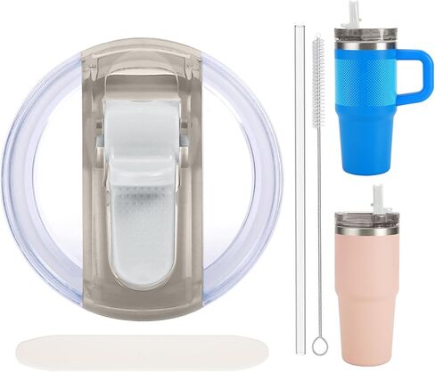 غطاء قلاب بديل مقاوم للتسرب مع شفاطة - مناسب لكأس Stanley ProTour Quencher وQuencher H2.0 سعة 20 أونصة و30 أونصة (بولار، 20 أونصة و30 أونصة) in Saudi Arabia