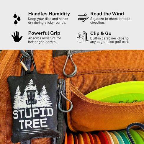 Refillable Disc Golf Chalk Bag with Carabiner, 2 Chalk Balls Included – Grip Bag for Dry Hands & Consistent Release, Frisbee Golf Accessory in Saudi Arabia