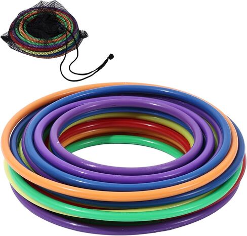 24Pcs Multicolor Plastic Toss Rings Kids Ring Toss Game Carnival Rings for Speed and Agility Practice Games, Garden Backyard (24 Pcs 4 Sizes) in Saudi Arabia