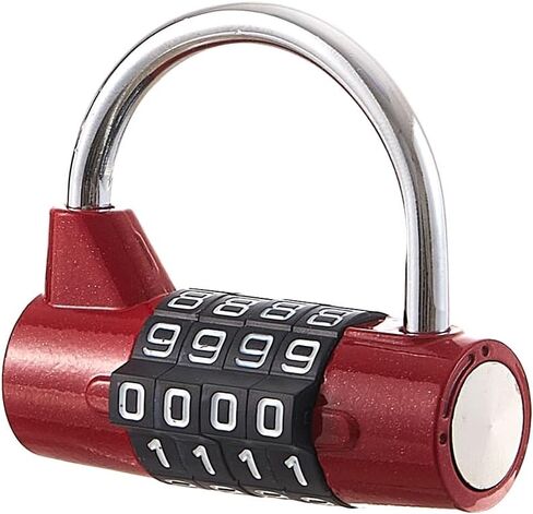 Gym Locker Lock 4 Digit Combination Lock for Locker for School Gym Lock for Sports, Toolbox, Case, Hasp Storage（20） (Shackle Red) in Saudi Arabia