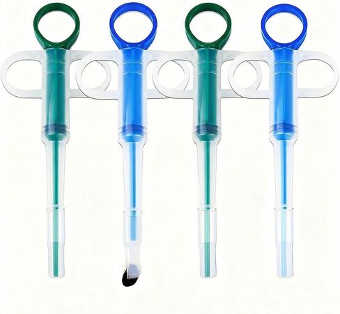4 Pcs Pet Pill Dispenser & Popper for Cats Dogs, Soft Tip Pet Pill Shooter Gun for Small Animals, Upgraded Medicine Feeder Tool Syringe for Tablets, Capsules and Liquid, Anti-Bite, Reusable in Saudi Arabia