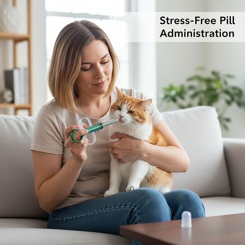 4 Pcs Pet Pill Dispenser & Popper for Cats Dogs, Soft Tip Pet Pill Shooter Gun for Small Animals, Upgraded Medicine Feeder Tool Syringe for Tablets, Capsules and Liquid, Anti-Bite, Reusable in Saudi Arabia