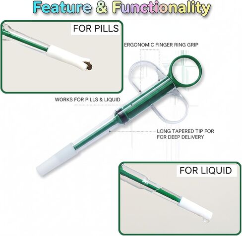 4 Pcs Pet Pill Dispenser & Popper for Cats Dogs, Soft Tip Pet Pill Shooter Gun for Small Animals, Upgraded Medicine Feeder Tool Syringe for Tablets, Capsules and Liquid, Anti-Bite, Reusable in Saudi Arabia