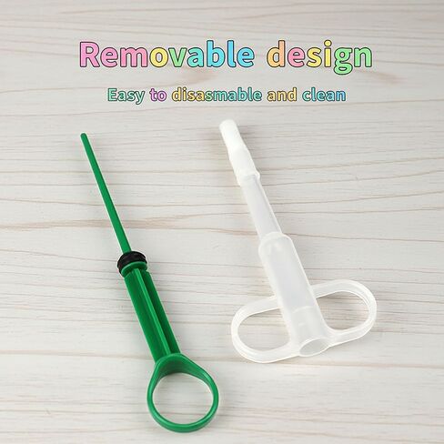 4 Pcs Pet Pill Dispenser & Popper for Cats Dogs, Soft Tip Pet Pill Shooter Gun for Small Animals, Upgraded Medicine Feeder Tool Syringe for Tablets, Capsules and Liquid, Anti-Bite, Reusable in Saudi Arabia