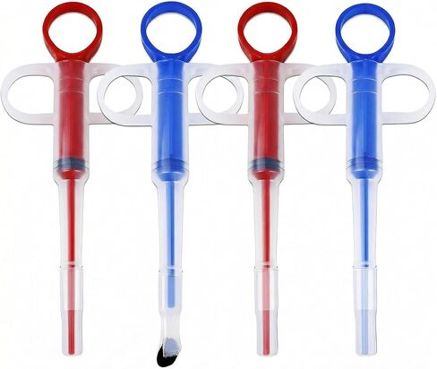 4 Pcs Pet Pill Dispenser & Popper for Cats Dogs, Soft Tip Pet Pill Shooter Gun for Small Animals, Upgraded Medicine Feeder Tool Syringe for Tablets, Capsules and Liquid, Anti-Bite, Reusable in Saudi Arabia