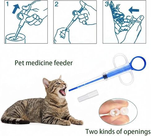 4 Pcs Pet Pill Dispenser & Popper for Cats Dogs, Soft Tip Pet Pill Shooter Gun for Small Animals, Upgraded Medicine Feeder Tool Syringe for Tablets, Capsules and Liquid, Anti-Bite, Reusable in Saudi Arabia