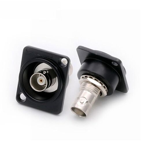10Pcs/lot D Type Dual BNC Panel Mount Female to Female Socket DC-RUD Panel Welding-Free BNC Coupler Chassis Connector Adapter(75 ohm-Black) in Saudi Arabia
