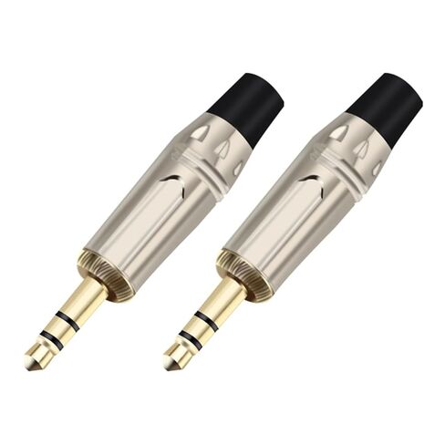 2PCS Jack 3.5MM 3 Poles Stereo Male Plug Connector Soldering Wire Connector 3 Pin 3.5MM Plug Headset Earphone DIY(Black) in Saudi Arabia