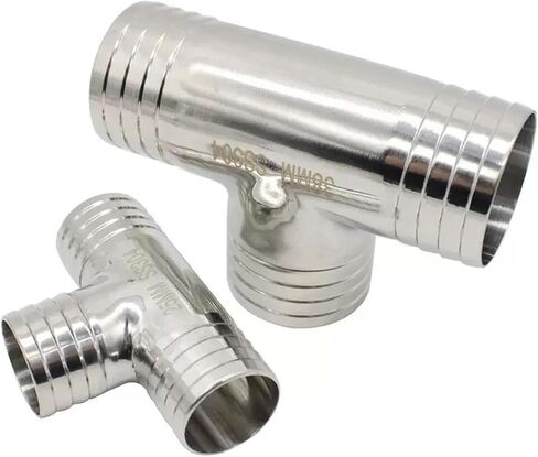 12.7 14 16 19 25 32 38 45 51mm Hose Barb Tail 304 Stainless Steel Pipe Fitting Tee 3 Ways Connector Splitter(14mm) in Saudi Arabia
