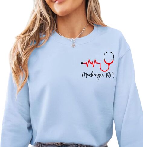 Custom Nurse Shirt with Name, Personalized Nurse Sweatshirt, RN Registered Nurse Hoodie, School Nurse Tshirt, ICU Nurse Mom Gifts, ER Emergency Nurse Appreciation Gifts for Birthday, Christmas in Saudi Arabia