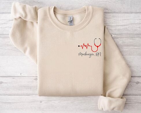 Custom Nurse Shirt with Name, Personalized Nurse Sweatshirt, RN Registered Nurse Hoodie, School Nurse Tshirt, ICU Nurse Mom Gifts, ER Emergency Nurse Appreciation Gifts for Birthday, Christmas in Saudi Arabia