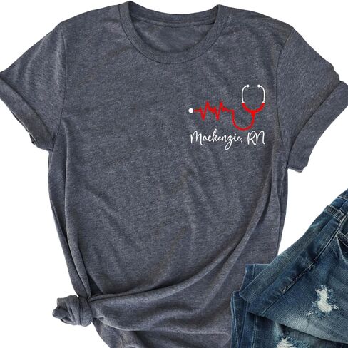 Custom Nurse Shirt with Name, Personalized Nurse Sweatshirt, RN Registered Nurse Hoodie, School Nurse Tshirt, ICU Nurse Mom Gifts, ER Emergency Nurse Appreciation Gifts for Birthday, Christmas in Saudi Arabia