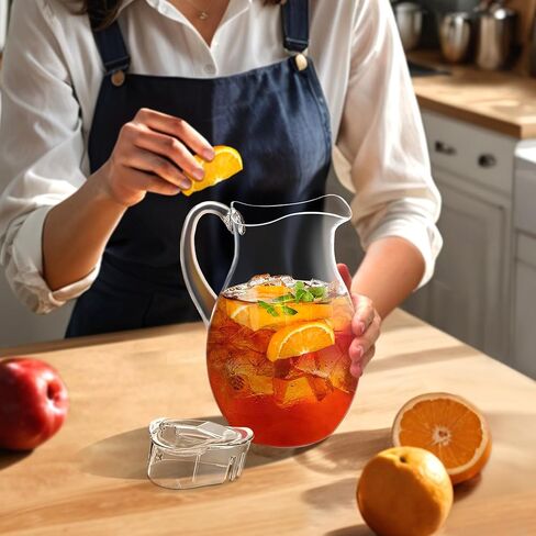 Amazing Abby - Bubbly - 2-Pack Acrylic Pitcher (72 oz), Clear Plastic Water Pitcher with Lid, Fridge Jug, BPA-Free, Shatter-Proof, Great for Iced Tea, Sangria, Lemonade, Juice, Milk, and More in Saudi Arabia