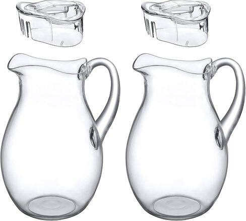 Amazing Abby - Bubbly - 2-Pack Acrylic Pitcher (72 oz), Clear Plastic Water Pitcher with Lid, Fridge Jug, BPA-Free, Shatter-Proof, Great for Iced Tea, Sangria, Lemonade, Juice, Milk, and More in Saudi Arabia