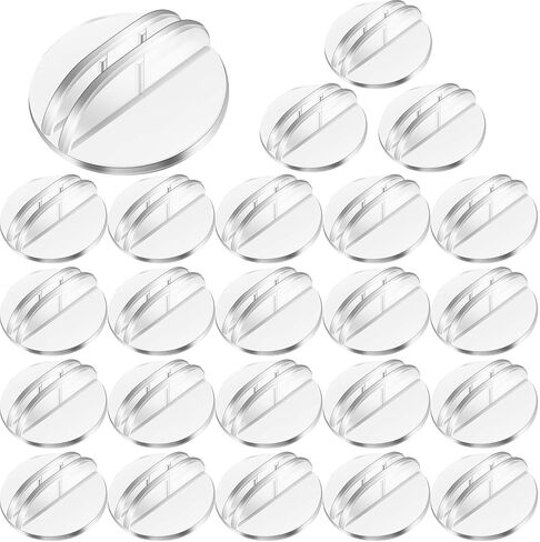 Yinkin 50 Pcs Clear Mini Card Stands Plastic Place Card Holders Paper Miniature Bases Paper Board Clips for Game Table Numbers Business Price Tags Menus Labels Party, 1 Inch in Diameter in Saudi Arabia