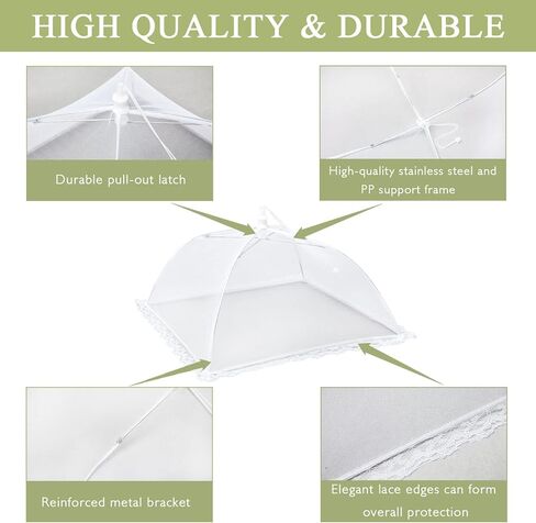 7Pack Various Size (40x24*1,17x17*2,14x14*2,12x12*2) Pop-up Food Tents Food Covers for Outside Mesh to Keep Bugs away,Reusable Collapsible Food Nets for Picnic Party BBQ Wedding Fruit in Saudi Arabia