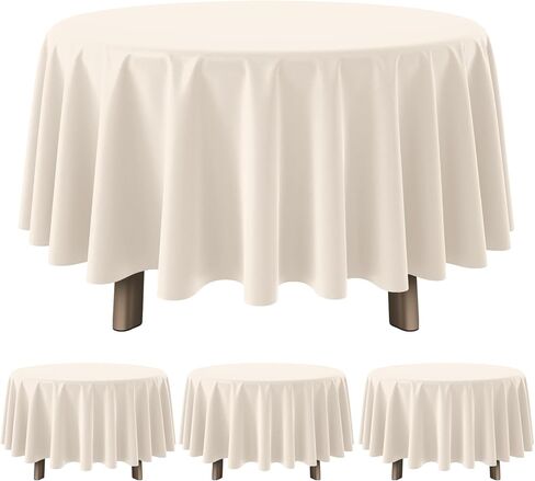 6Pack Sage Green Plastic Tablecloths Round Light Green Tablecloth Waterproof Disposable Round Sage Table Cover for Birthday Bridal Wedding Baby Shower Party Decorations,84Inch in Kuwait