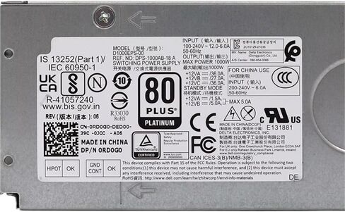 for R13 R14 XPS 8950 T3660 1000W Power Supply D1000EPS-00 AC1000EPS-00 L1000EPS-00 RD0G0 R61D8 43YPM in Kuwait