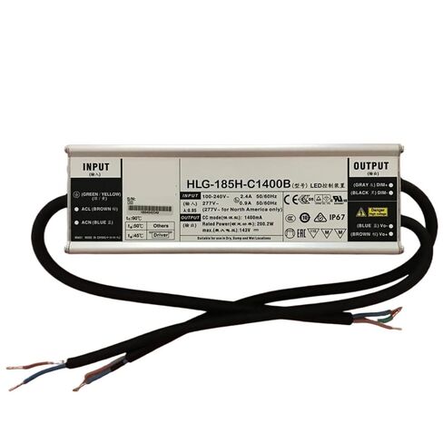 لإمداد طاقة LED يعتم 185 وات HLG-185H-C500B HLG-185H-C700B HLG-185H-C1050B HLG-185H-C1400B للعاكسات والتطبيقات الصناعية (HLG-185H-C1050B) in Kuwait