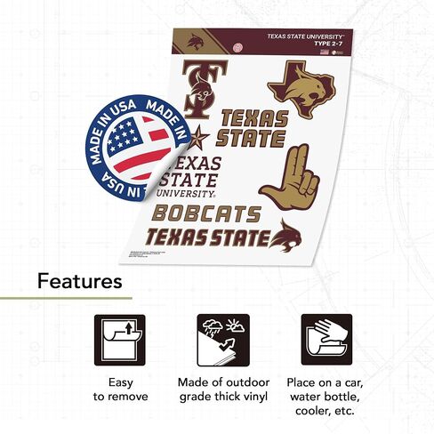 Desert Cactus Texas State University Sticker TXState Bobcatsr Vinyl Decals Laptop Water Bottle Car Scrapbook Sheet T2 (Type 2-7) in Saudi Arabia