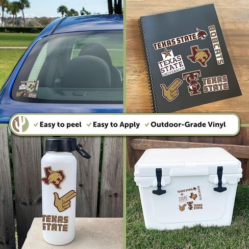 Desert Cactus Texas State University Sticker TXState Bobcatsr Vinyl Decals Laptop Water Bottle Car Scrapbook Sheet T2 (Type 2-7) in Saudi Arabia