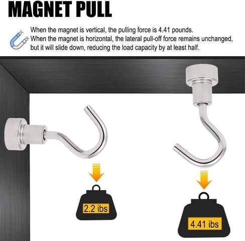 10 Pack Magnetic Hooks,5lb+ Heavy Duty Earth Magnets with Hook for Refrigerator,Strong Magnets Refrigerator Fridge Hanging for Classroom,Beach Vacation,Kitchen Grills,Home in Saudi Arabia