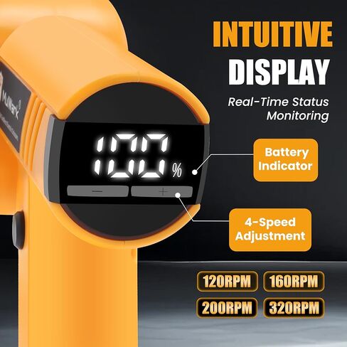 Mulwark Cardboard Cutter Electric, 4.2V Electric Scissors Cordless LED Display, Includes 2 Spare Blades, 4-Speed Electric Box Cutter for Cardboard, Carpet, Plastic, Leather, Portable Cutting Tool in Saudi Arabia