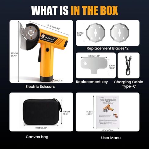 Mulwark Cardboard Cutter Electric, 4.2V Electric Scissors Cordless LED Display, Includes 2 Spare Blades, 4-Speed Electric Box Cutter for Cardboard, Carpet, Plastic, Leather, Portable Cutting Tool in Saudi Arabia