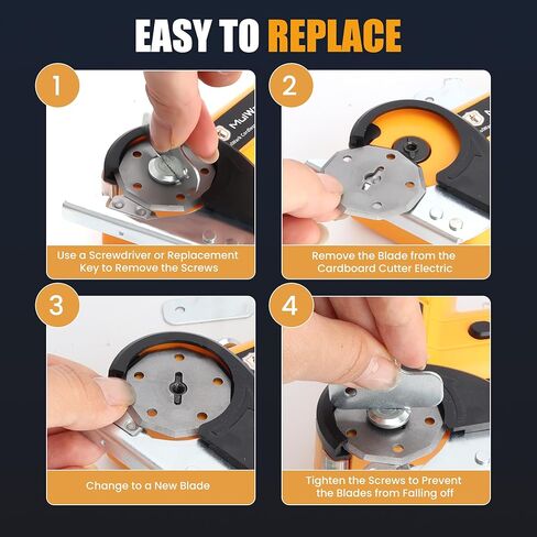 Mulwark Cardboard Cutter Electric, 4.2V Electric Scissors Cordless LED Display, Includes 2 Spare Blades, 4-Speed Electric Box Cutter for Cardboard, Carpet, Plastic, Leather, Portable Cutting Tool in Saudi Arabia
