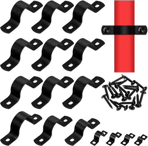 Hilitchi 25PCS 5MM Two Hole Strap with Screws Rigid Pipe Strap U Bracket Tube Strap EMT Pipe Straps U Bracket Tube Strap Clamp for EMT Conduit Fixing in Saudi Arabia