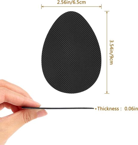 6Pcs Non Slip Shoe Pads, Rubber Self Adhesive Anti Slip Grips for High Heels and Flats, Black Oval Grid, Heel Noise Stopper, Sole Protector in Saudi Arabia