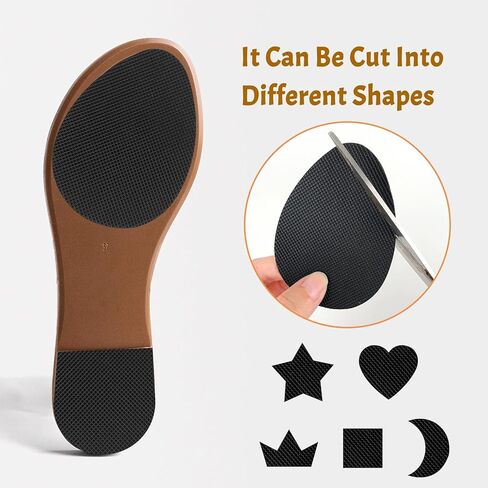 6Pcs Non Slip Shoe Pads, Rubber Self Adhesive Anti Slip Grips for High Heels and Flats, Black Oval Grid, Heel Noise Stopper, Sole Protector in Saudi Arabia