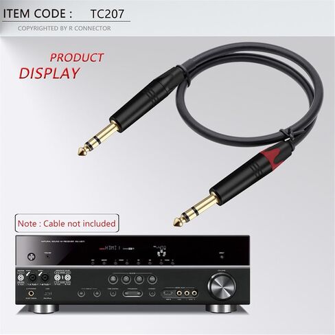 2PCS Jack 6.35MM 3Pole Stereo Male Plug Connector Aluminum Tube Brass 1/4 Inch Microphone Plug Audio Cable Connector(Red) in Kuwait