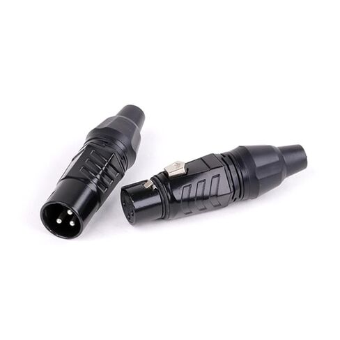 X L R 3 Pin Male Female Snake Plug Audio Microphone Cable Connector Adapters Black 10Pcs(10xD1034F) in Saudi Arabia