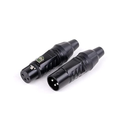 X L R 3 Pin Male Female Snake Plug Audio Microphone Cable Connector Adapters Black 10Pcs(10xD1034F) in Saudi Arabia
