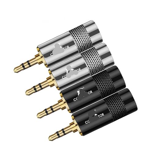 2PCS Jack 3.5MM Connector Stereo 3Poles 3.5MM Male Plug Gunmetal Tube for 8.5MM Audio Earphone Cable Connector DIY(Black) in Saudi Arabia