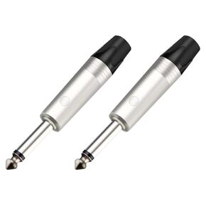 2PCS Plug Mono Professional 2 Pole 6.35 MM 6.3MM Jack Plug Connector(Red) in Saudi Arabia