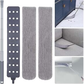 Retractable Gap Dust Cleaner with Extension Pole, Cleaning Tools with 2 Microfiber Dusting Cloths, Washable Extendable Long Handle Gap Dusters for Sofa Bed Furniture Bottom (2pcs Duster Cloths) in Saudi Arabia