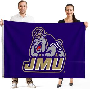 James Madison Dukes College Sports Printed Flag - NCAA Licensed - Nylon - School Banner (Purple, Gold) (2' x 3') in Saudi Arabia