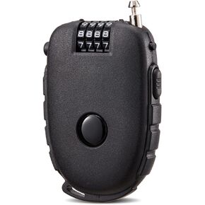Retractable Cable Lock 27.5in Cable Compact Bike Locks with Length Control Button Helmet Lock Skateboard Locks for Sports Gear Urban Commuting Scooter Security in Saudi Arabia
