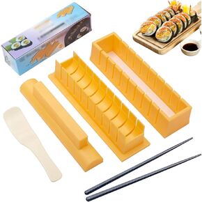 صانع السوشي، مجموعة قوالب السوشي DIY - مجموعة صنع السوشي سهلة، مع عيدان تناول الطعام، تساعد على صنع السوشي على شكل دائري in Kuwait